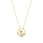 Sneh | Round Lab Grown Diamonds Dual Heart Pendant - Nivara
