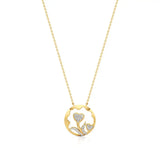 Sneh | Round Lab Grown Diamonds Dual Heart Pendant - Nivara