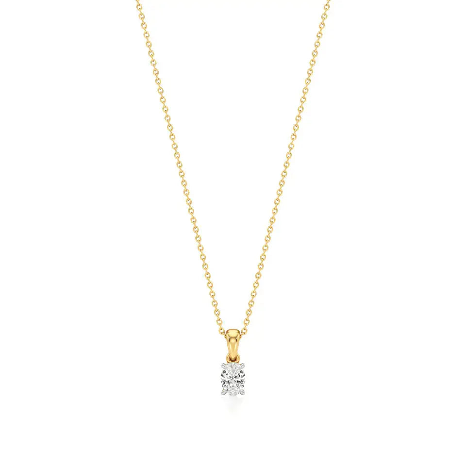 Thea | Oval-Cut Solitaire Lab Grown Diamond 4-Prong Setting Pendant - Nivara