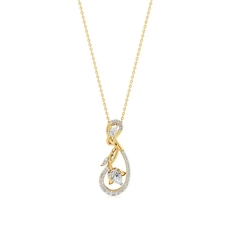 Mode | Pear & Round Lab Grown Diamonds Floral Pendant - Nivara