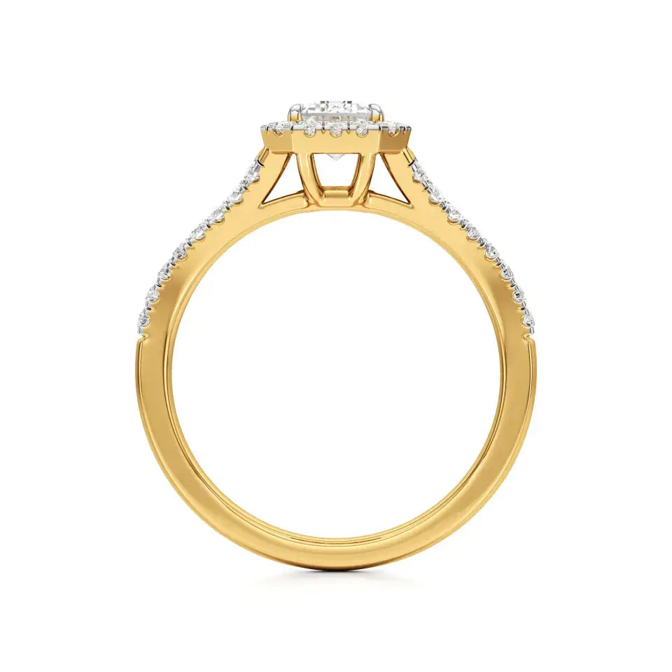 Mira | Round & Emerald Lab-Grown Diamond Halo Ring - Nivara