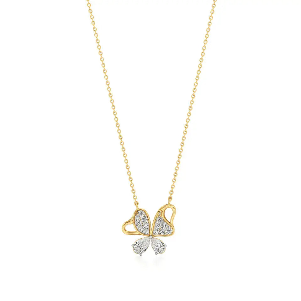 Vanya | Elegant Round Lab Grown Diamonds Butterfly Wings Pendant - Nivara