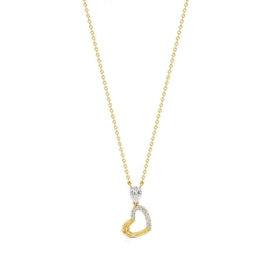 Sneh | Elegant Pear & Round Lab Grown Diamonds Pendant - Nivara