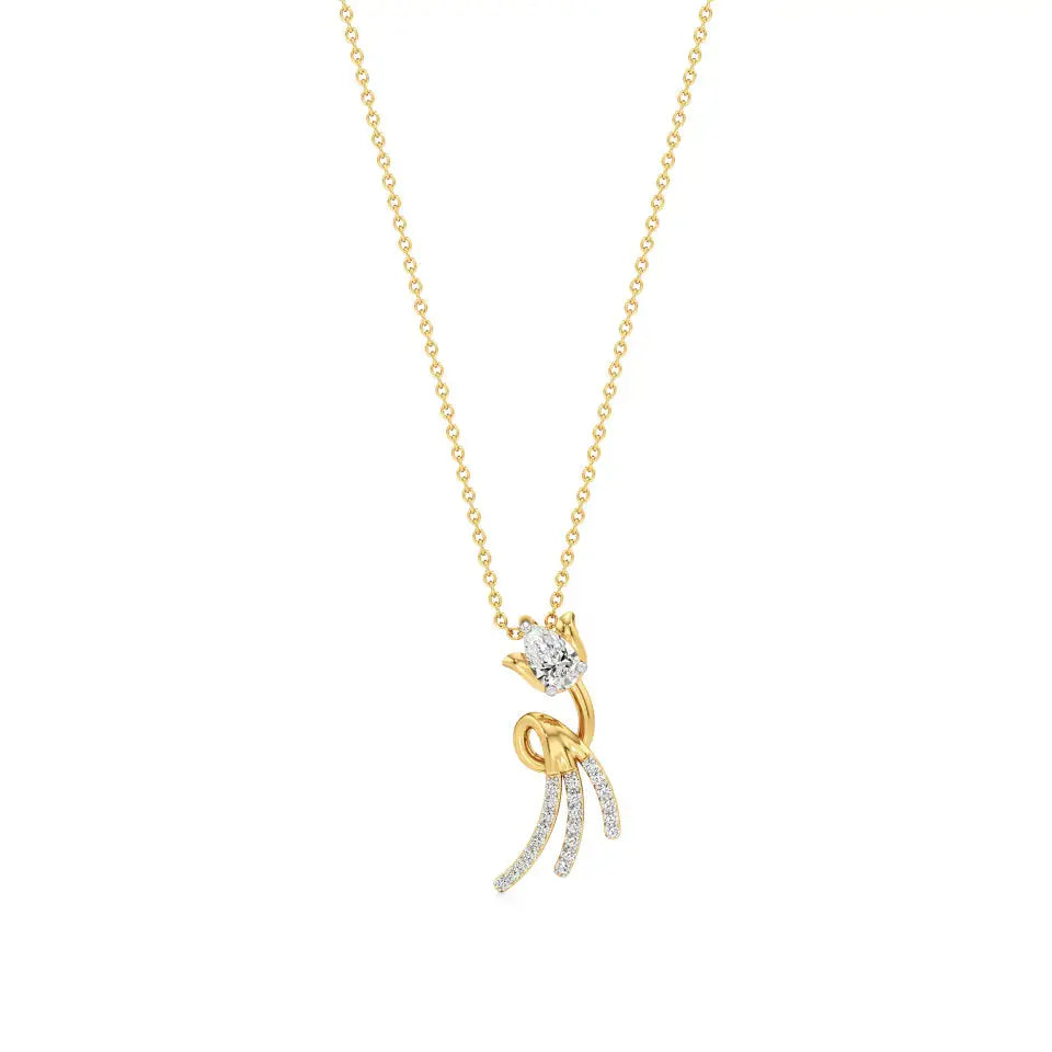 Flora | Classic Pear & Round Lab Grown Diamonds Floral Pendant - Nivara