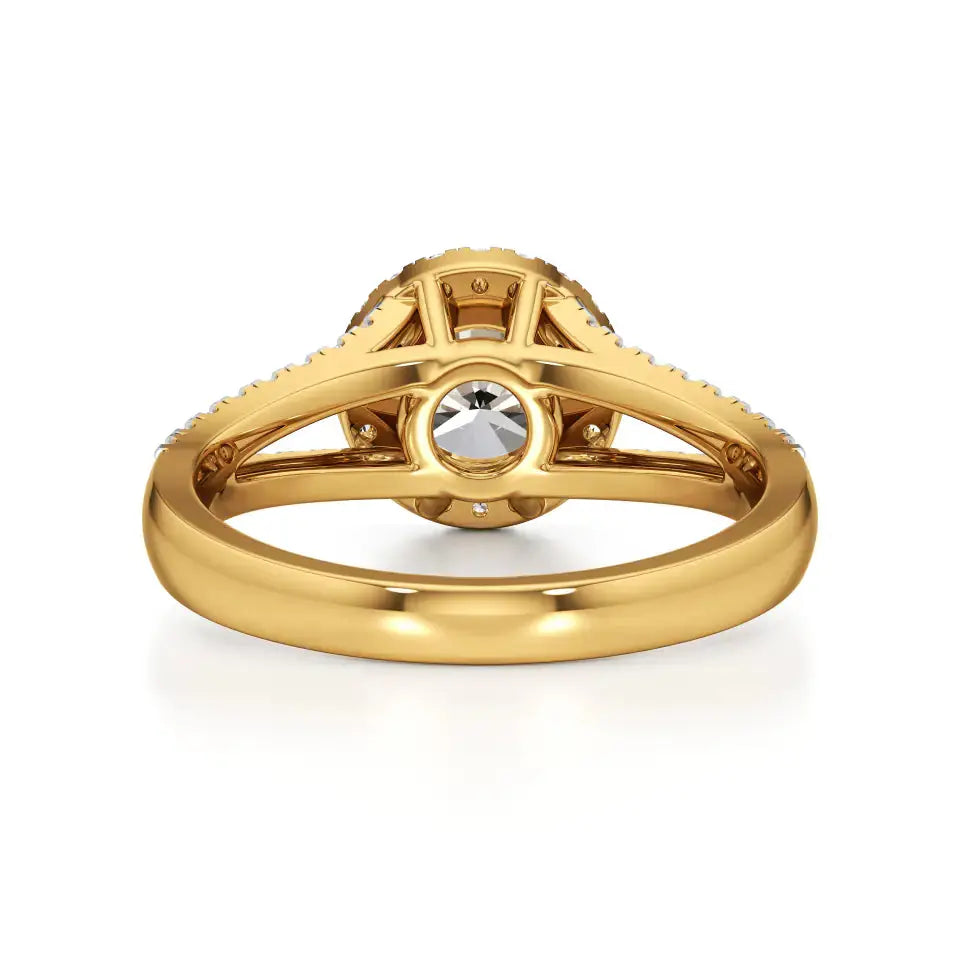 Mira | Round Solitaire with Halo Ring - Nivara
