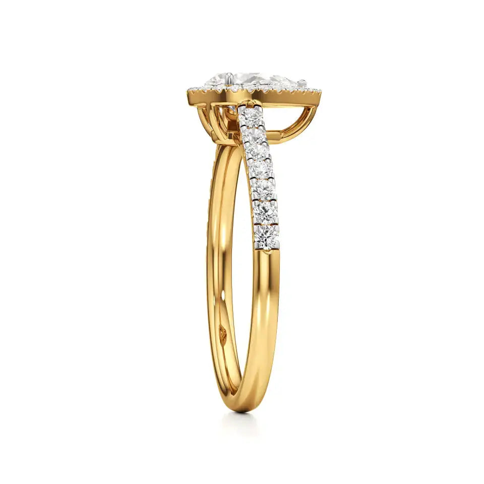 Mira | Round & Pear Lab-Grown Diamond Halo Ring - Nivara