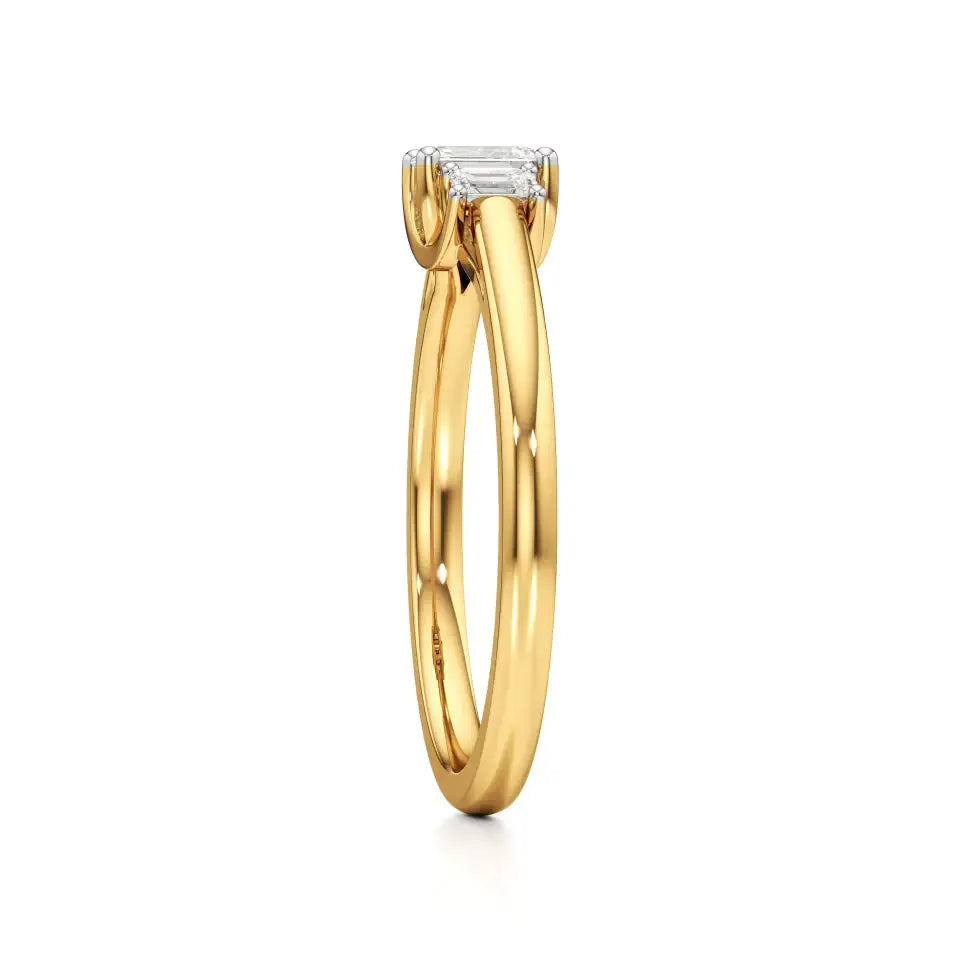 Aria | Emerald Lab-Grown Diamond Three-Stone Ring - Nivara