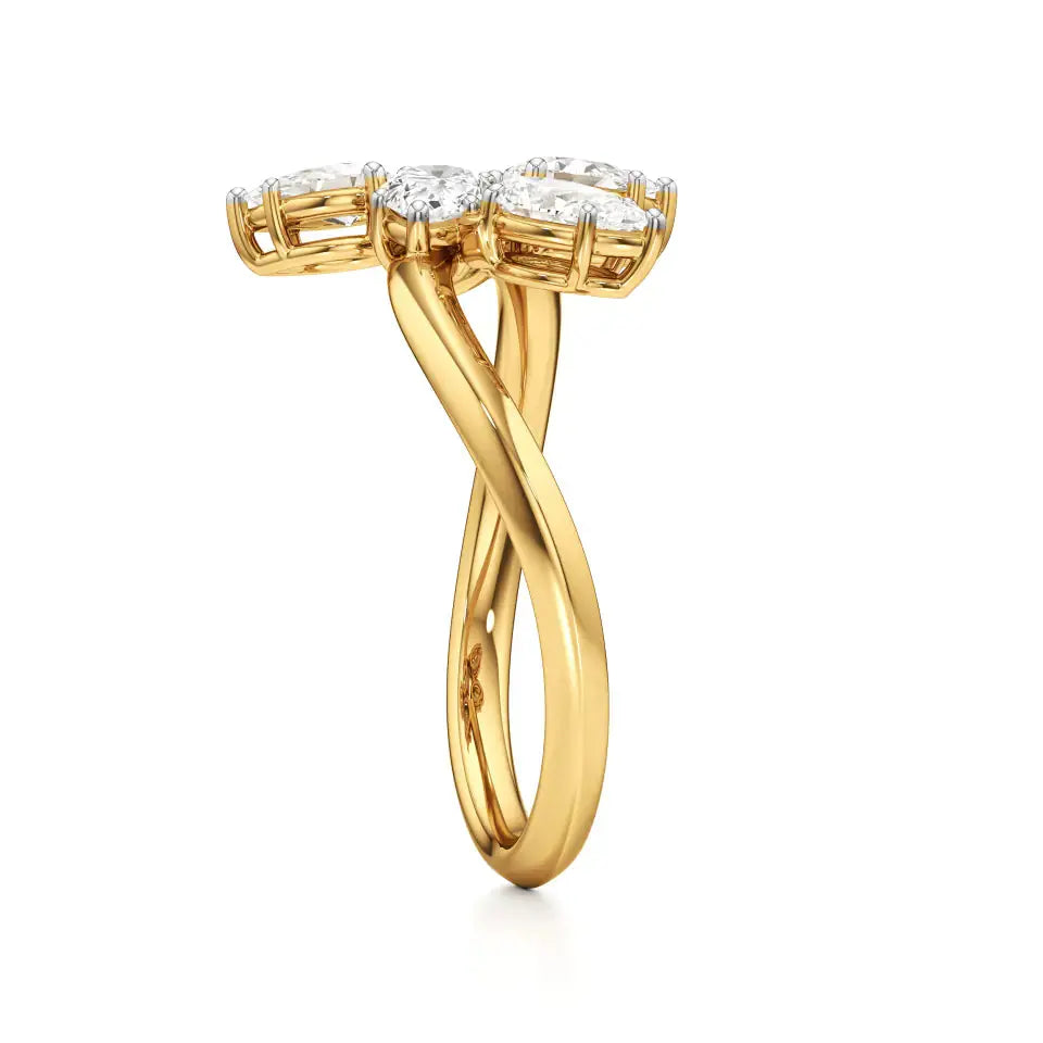 Flora | Pear Diamonds in Flora Design - Nivara