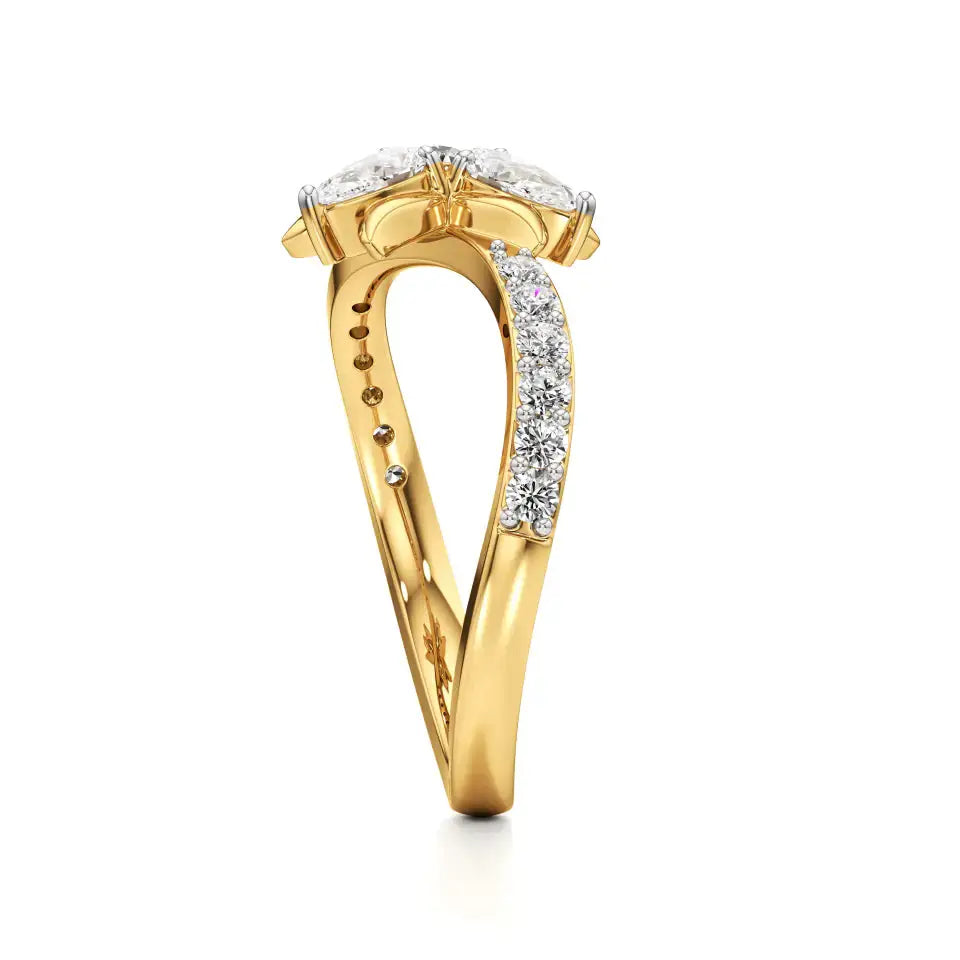 Flora | Round & Pear Lab-Grown Diamond Ring - Nivara