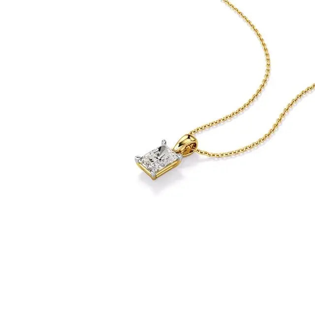 Thea | Radiant-Cut Solitaire Lab Grown Diamond 4-Prong Setting Pendant - Nivara