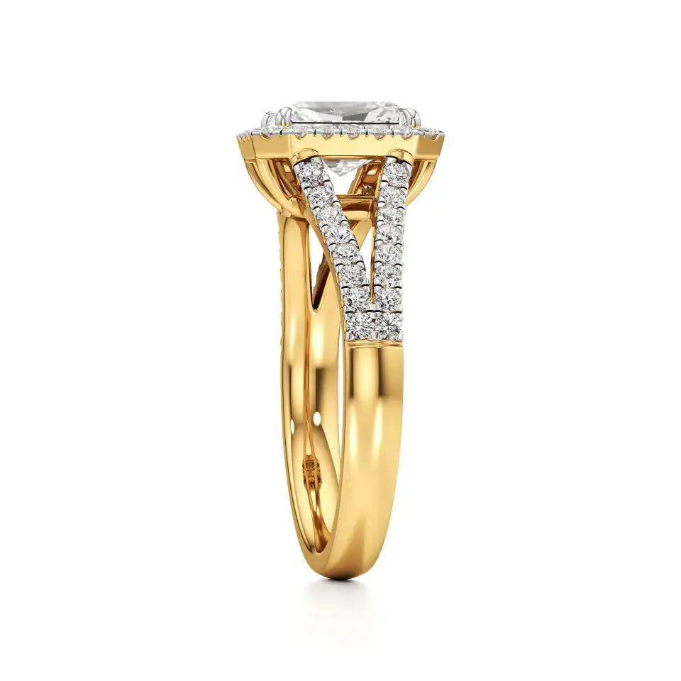 Mira | Emerald Cut Solitaire with Halo - Nivara