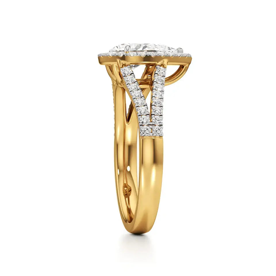 Mira | Pear Cut Solitaire with Halo - Nivara