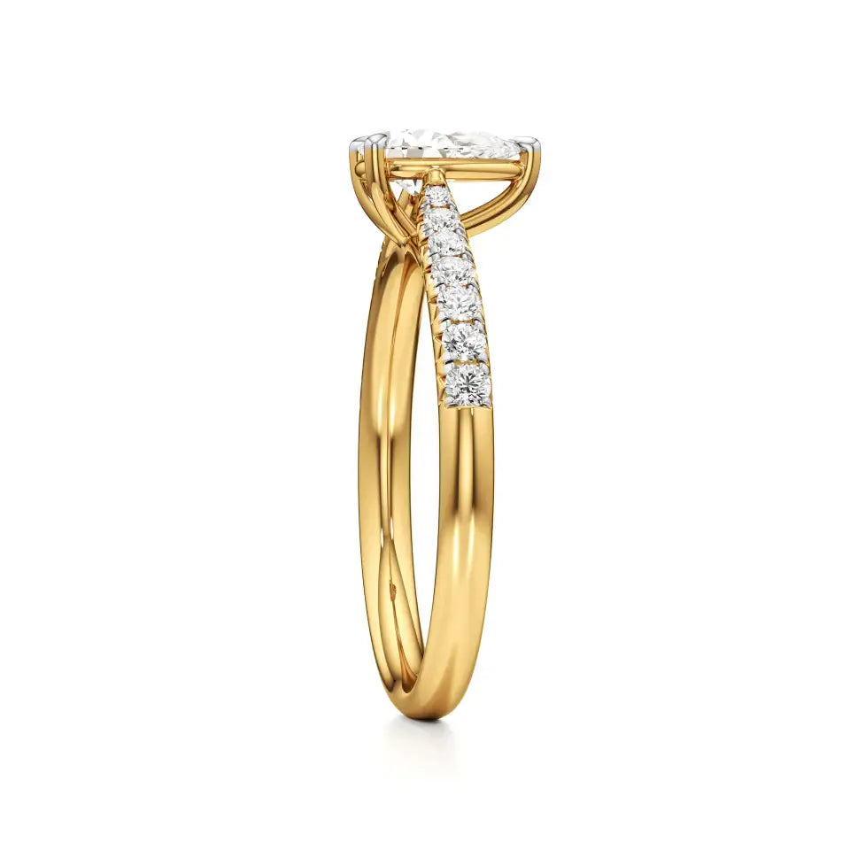 Amara | Round & Pear Lab-Grown Diamond Ring - Nivara