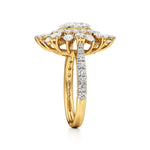 Flora | Oval-cut Solitaire with Pear & Round Side Stones - Nivara