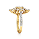 Flora | Oval-cut Solitaire with Pear & Round Side Stones - Nivara