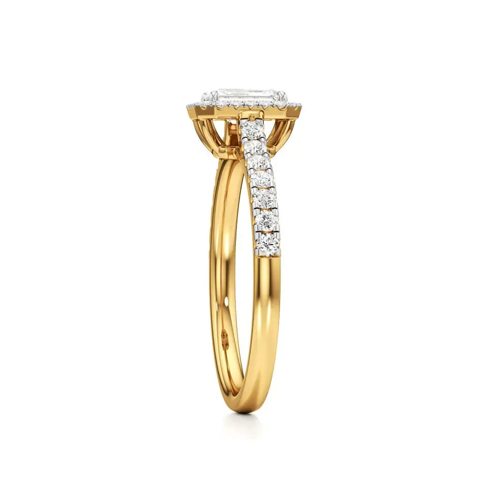Mira | Emerald Lab-Grown Diamond Halo Ring - Nivara