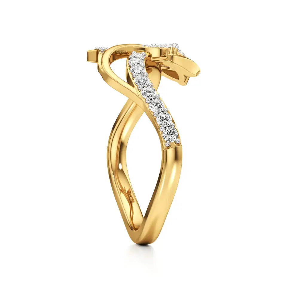 Mode | Round & Pear Lab-Grown Diamond Ring - Nivara