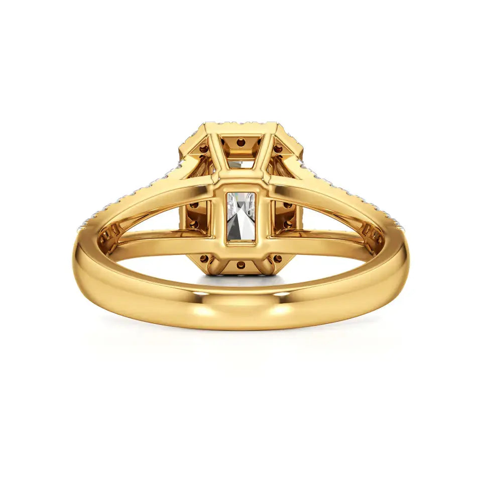 Mira | Emerald Cut Solitaire with Halo - Nivara