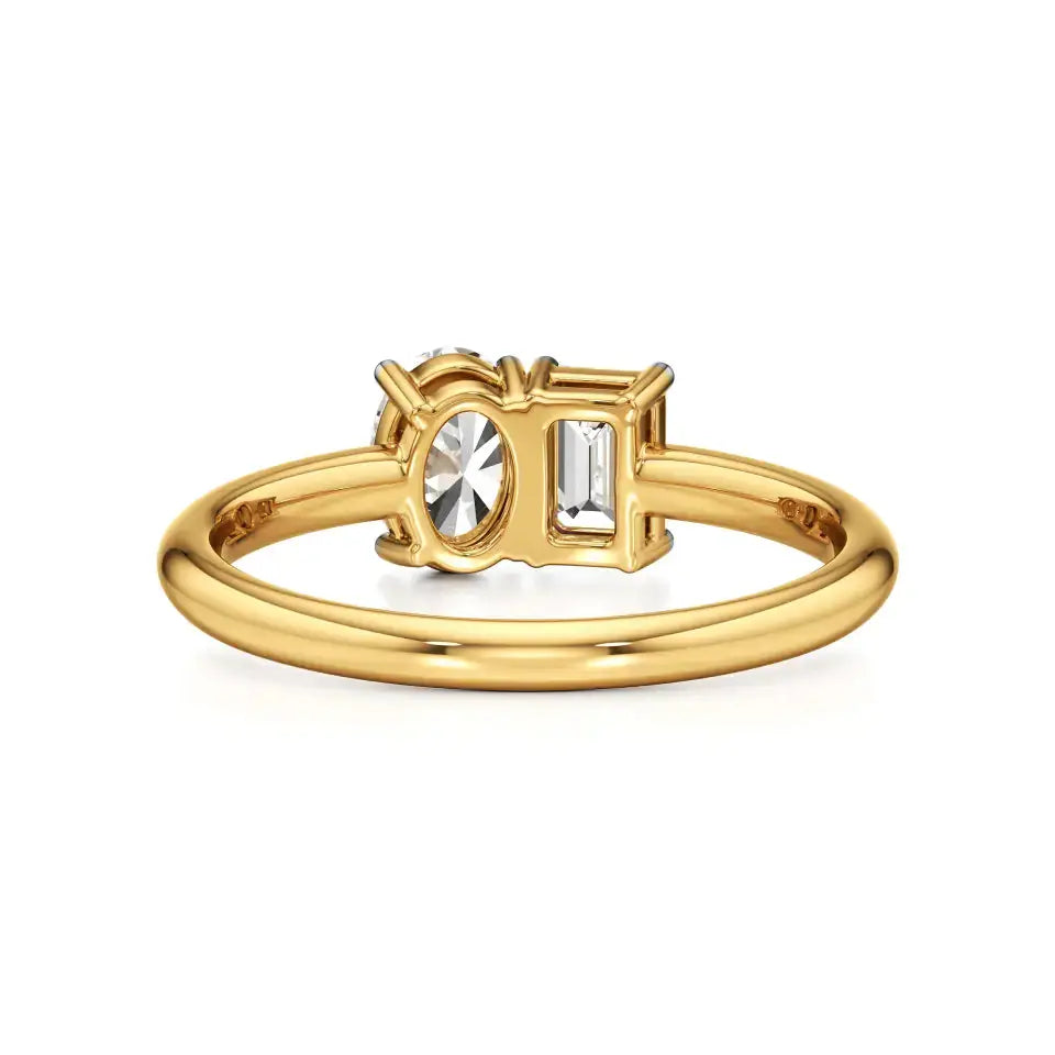 Toi et Moi | Oval & Emerald Lab-Grown Diamond Ring - Nivara