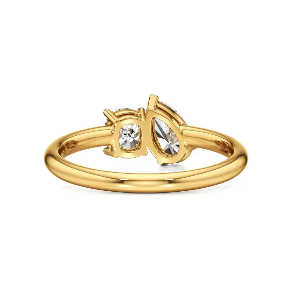 Toi et Moi | Pear & Cushion Lab-Grown Diamond Ring - Nivara