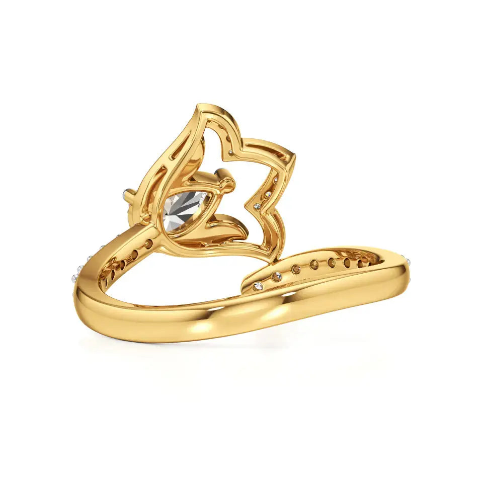 Flora | Round & Pear Lab-Grown Diamond Ring with Pav�� Accents - Nivara
