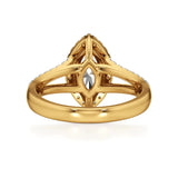 Mira | Marquise Cut Solitaire with Halo around it - Nivara