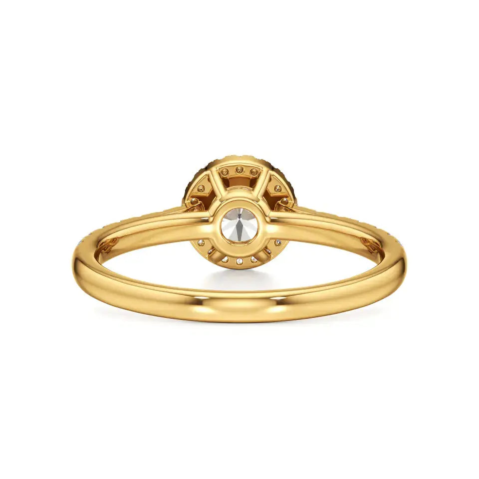 Mira | Round Lab-Grown Diamond Ring with Halo around it - Nivara