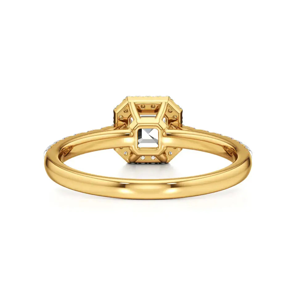 Amara | Asscher-cut Lab-Grown Diamond Halo Ring - Nivara