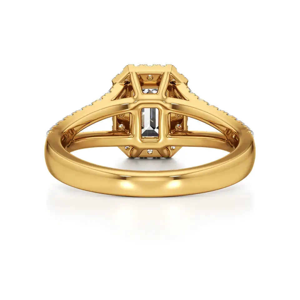 Mira | Round & Emerald Lab-Grown Diamond Halo Ring - Nivara