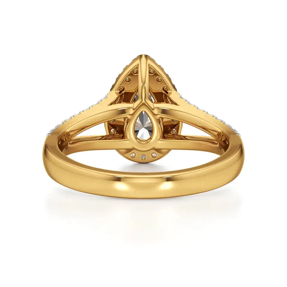 Mira | Pear Cut Solitaire with Halo - Nivara