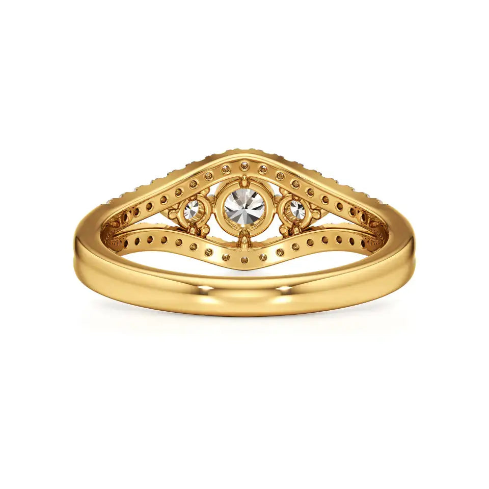 Aria | Round & Radiant Lab-Grown Diamond Three-Stone Ring - Nivara
