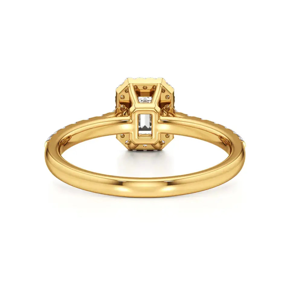 Mira | Emerald Lab-Grown Diamond Halo Ring - Nivara