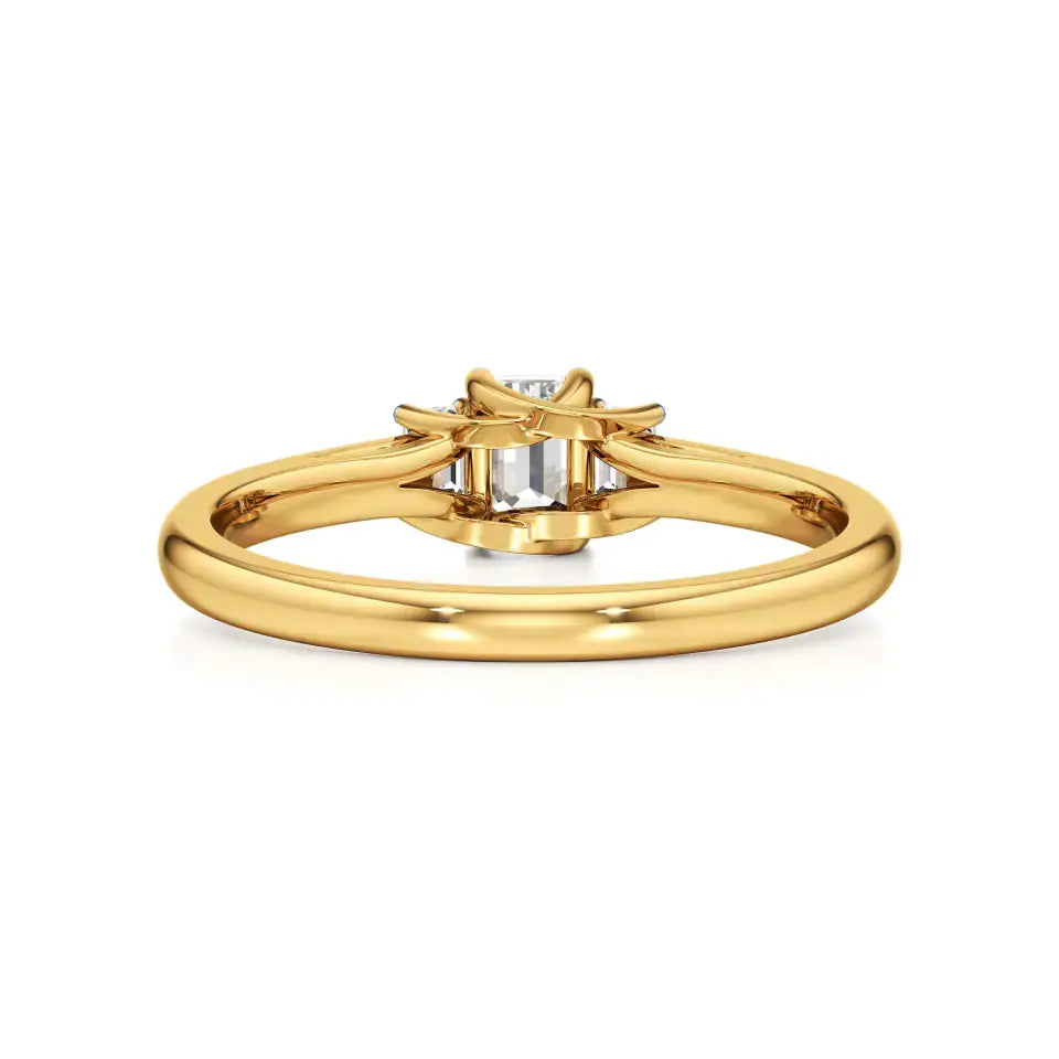 Aria | Emerald Lab-Grown Diamond Three-Stone Ring - Nivara
