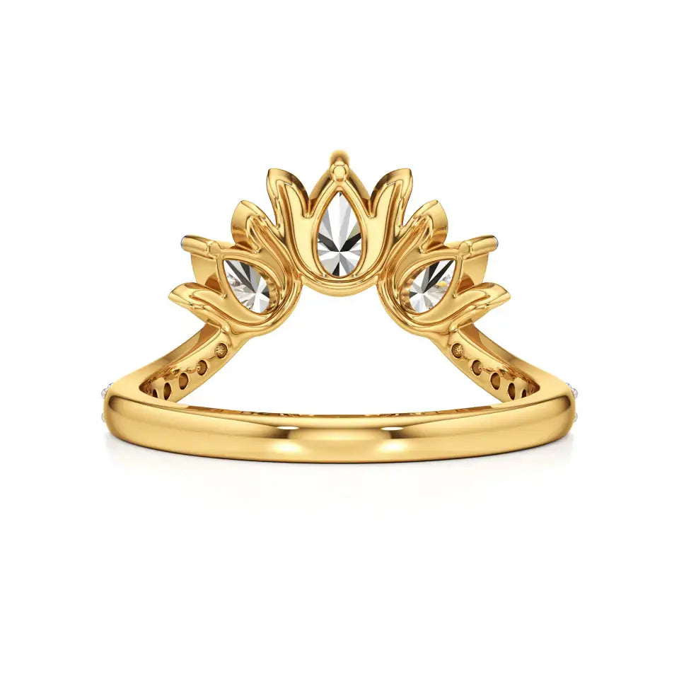 Flora | Round & Pear Lab-Grown Diamond Ring with Pav�� Accents - Nivara