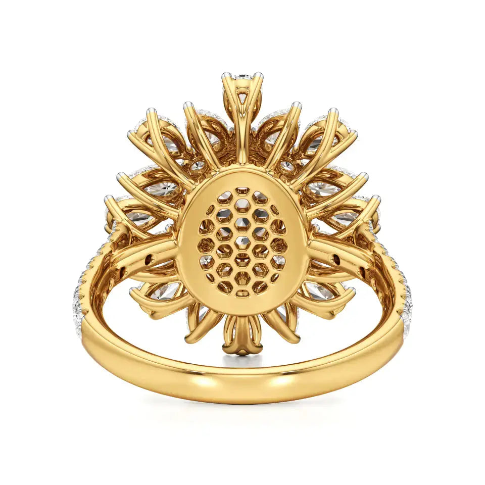 Flora | Oval-cut Solitaire with Pear & Round Side Stones - Nivara