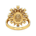 Flora | Oval-cut Solitaire with Pear & Round Side Stones - Nivara