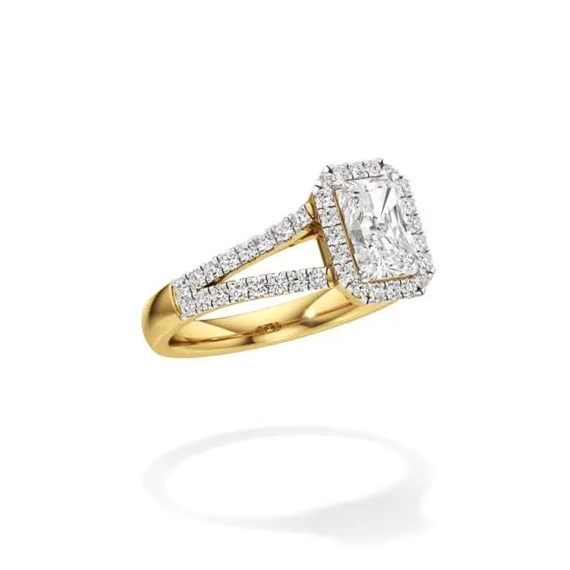 Mira | Emerald Cut Solitaire with Halo - Nivara
