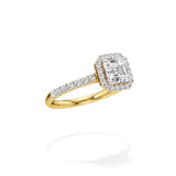 Amara | Asscher-cut Lab-Grown Diamond Halo Ring - Nivara
