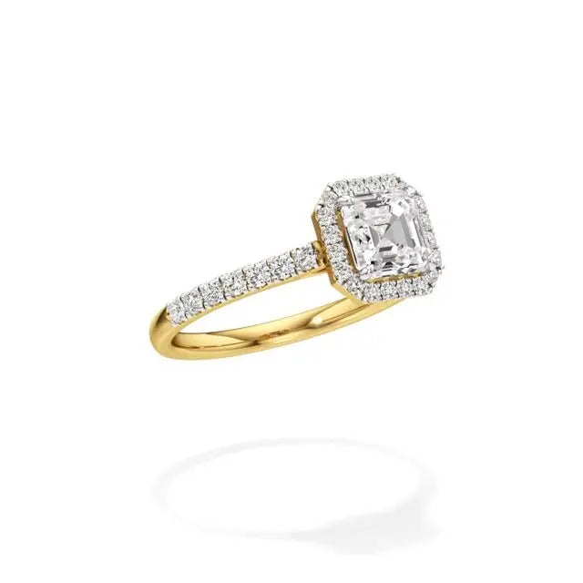 Amara | Asscher-cut Lab-Grown Diamond Halo Ring - Nivara