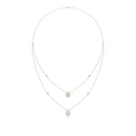 Mira | Emerald & Pear Lab Grown Diamond with Halo  Necklace - Nivara