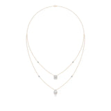 Mira | Emerald & Pear Lab Grown Diamond with Halo  Necklace - Nivara