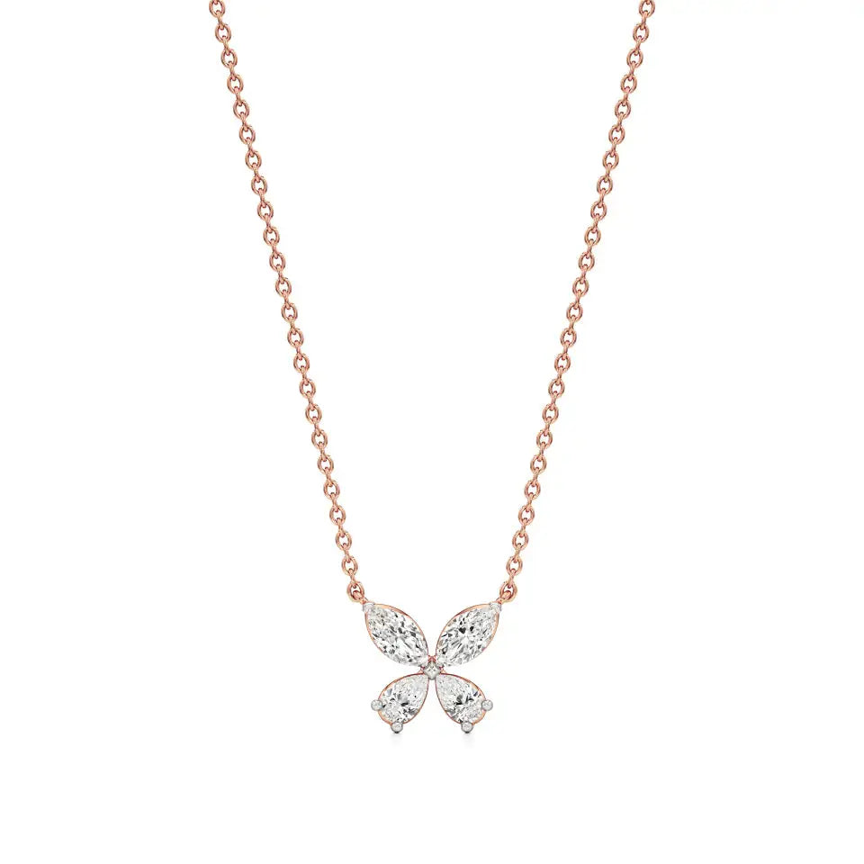 Vanya | Marquise & Pear Lab Grown Diamonds Butterfly Pendant - Nivara