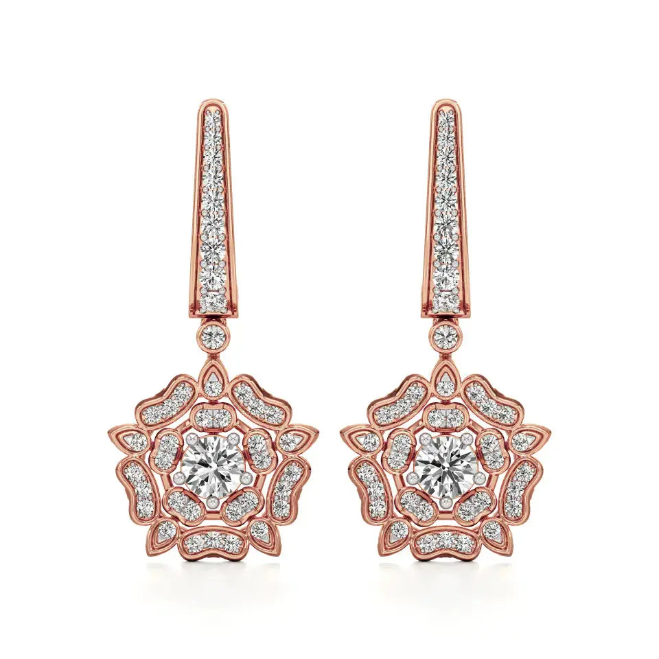 Flora | Round Round Lab-Grown Diamonds Floral Studs - Nivara