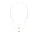 Elara | Round Lab Grown Diamonds with Halo Three Chain Necklace