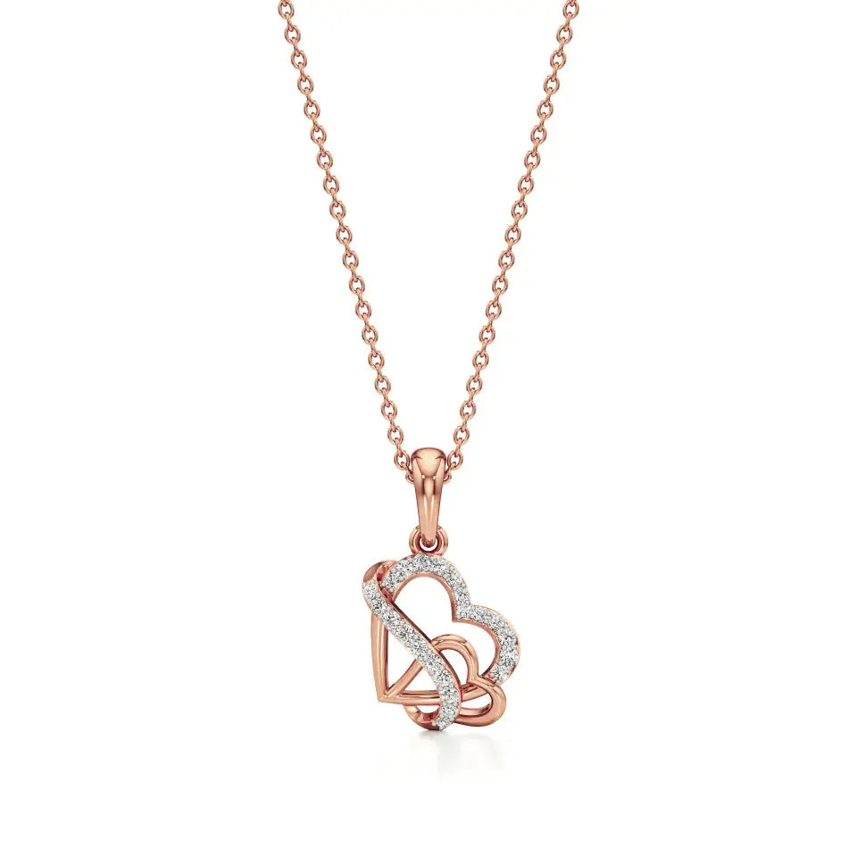 Sneh | Round Lab Grown Diamonds Heart Pendant - Nivara