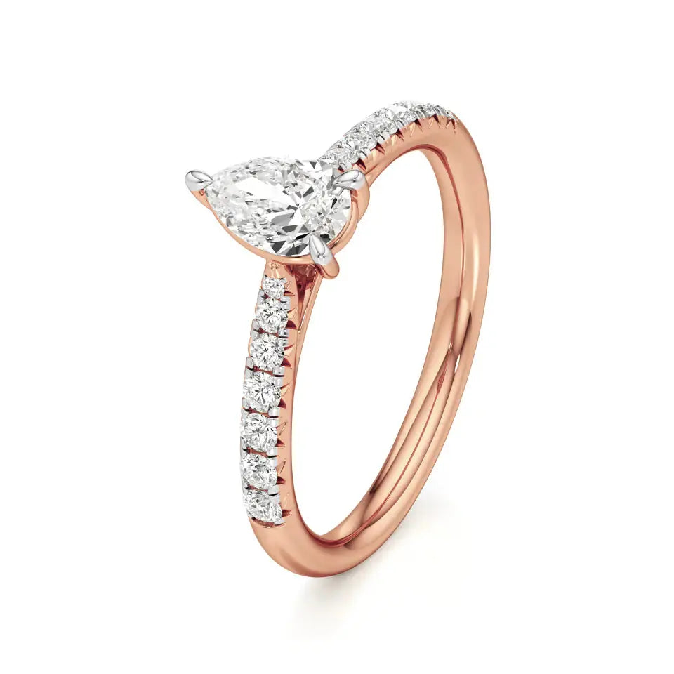 Amara | Round & Pear Lab-Grown Diamond Ring - Nivara