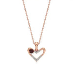 Sneh | Round Lab Grown Diamonds with Round Ruby Accent Heart Pendant - Nivara