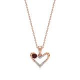 Sneh | Round Lab Grown Diamonds with Round Ruby Accent Heart Pendant - Nivara