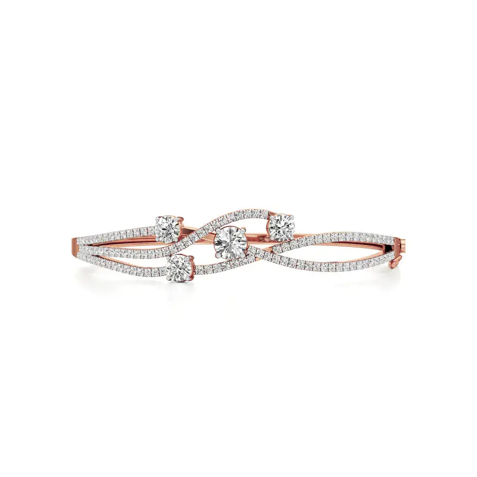 Celestia | Elegant Round Lab Grown Diamonds Bangle - Nivara