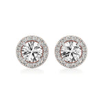 Mira | Round Solitaire Lab-Grown Diamond with Halo Studs - Nivara